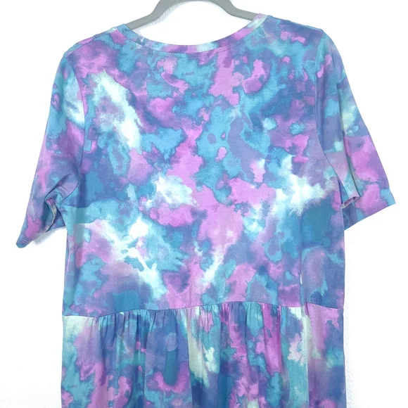 LOGO By Lori Goldstein Tie Dye Jersey Midi Dress - Picture 10 of 10